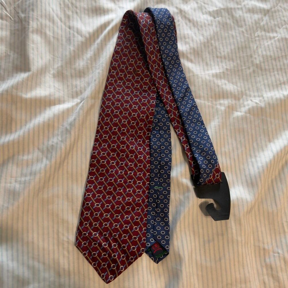Tommy Hilfiger Vintage 100% Silk Chain Pattern Necktie Made in USA #preppy